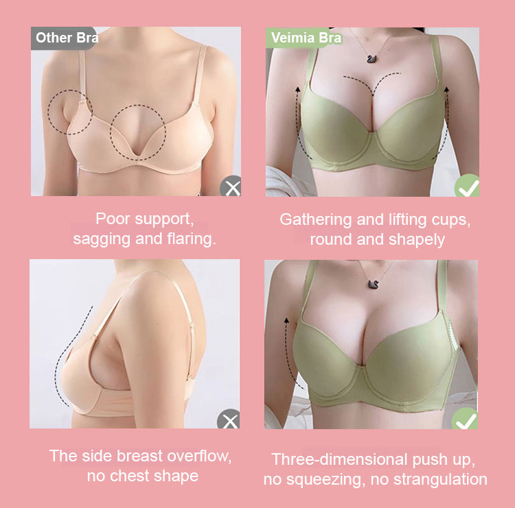 Comfortable Seamless Push Up Bra For Side Support VEIMIA
