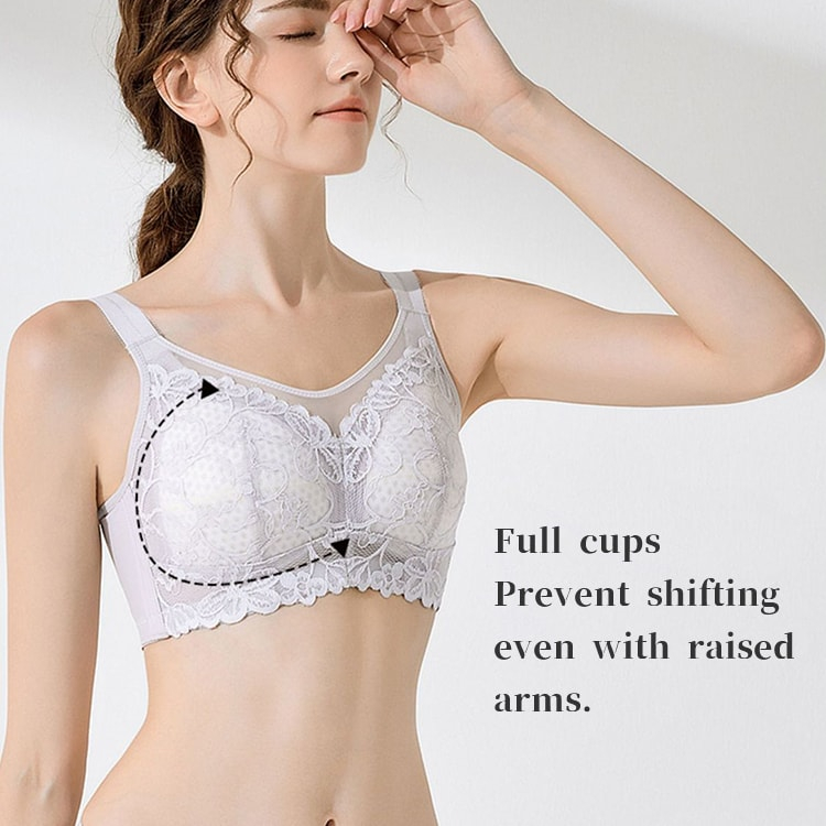 Ultra Thin Fabric Wireless Minimizer Lace Bras Shapes The Bust VEIMIA