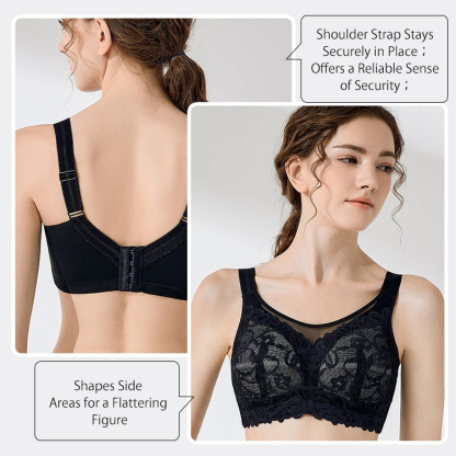 Ultra Thin Fabric Wireless Minimizer Lace Bra VEIMIA