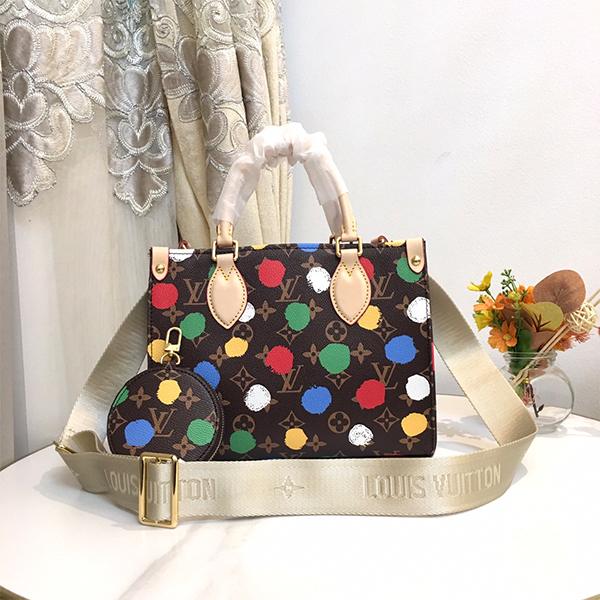 ルイ・ヴィトン LOUIS VUITTON トートバッグ M46380 LV × YK オンザゴー PM レディース