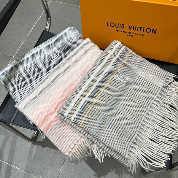 ルイ・ヴィトン LOUIS VUITTON マフラー レディース ベージュ/グレー/ピンク