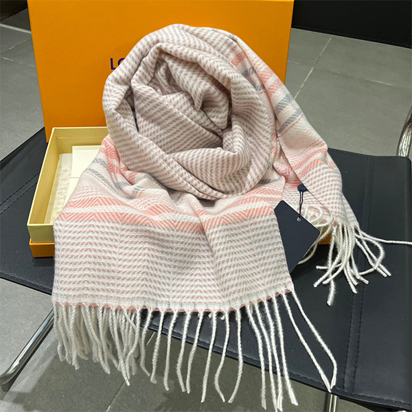 ルイ・ヴィトン LOUIS VUITTON マフラー レディース ベージュ/グレー/ピンク