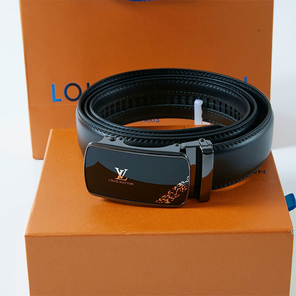 Louis Vuitton ルイヴィトン 牛革 ベルト 35MM 穴なし オートロック式 サイズ調整可能 メンズ