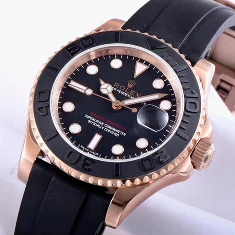 ROLEX ヨットマスター 自動巻き ブラック 文字盤 ローズゴールド m126655-0002 メンズ