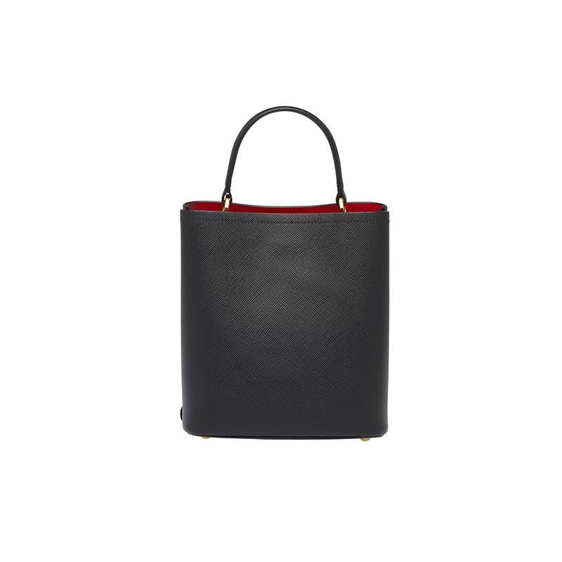 PRADA(プラダ) パニエ サフィアーノレザーバッグ ブラック ハンドバッグ ショルダーバッグ