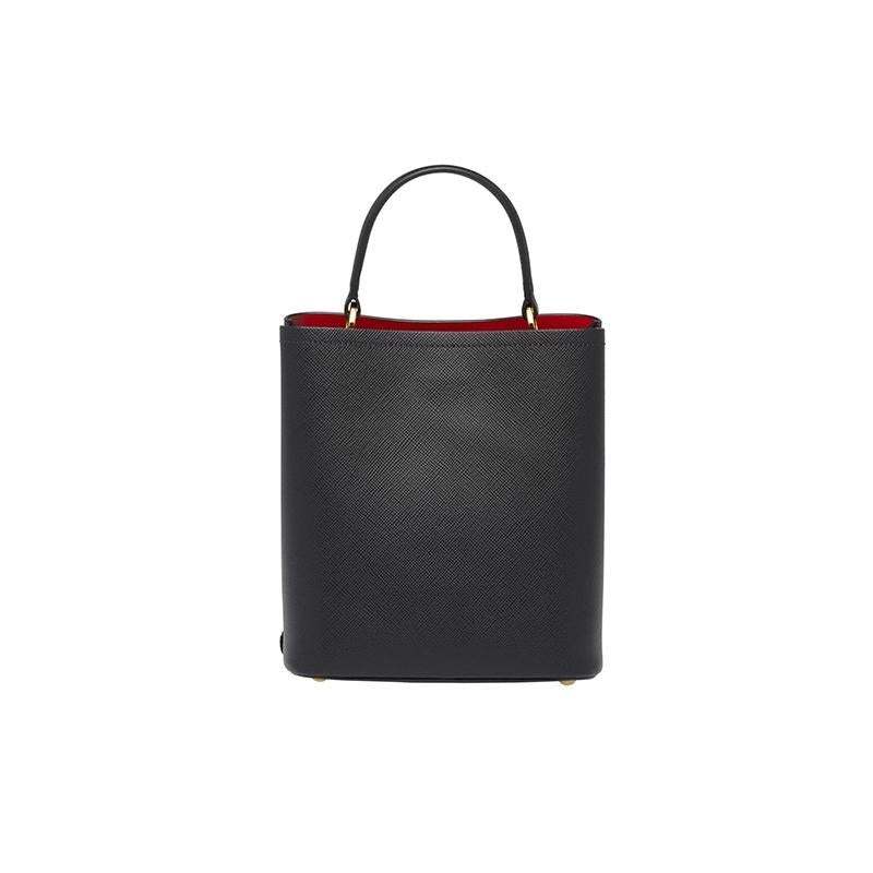 PRADA(プラダ) パニエ サフィアーノレザーバッグ ブラック ハンドバッグ ショルダーバッグ