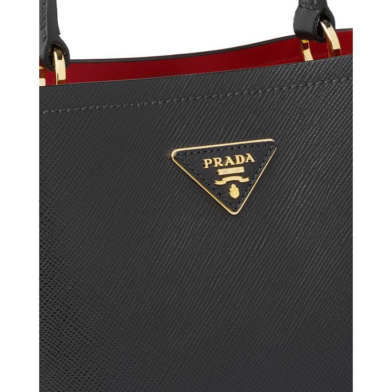 PRADA(プラダ) パニエ サフィアーノレザーバッグ ブラック ハンドバッグ ショルダーバッグ