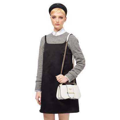 PRADA(プラダ) プラダ シドニー レザー ショルダーバッグ ホワイト