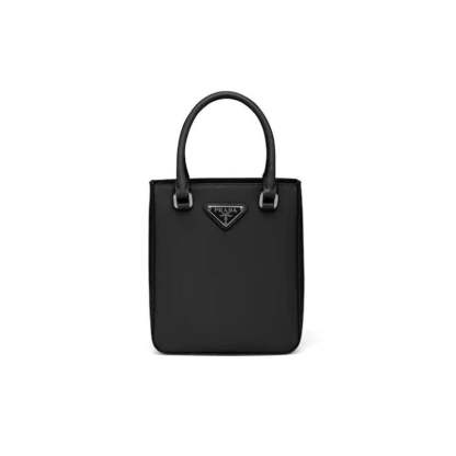 PRADA(プラダ) スモール ブラッシュドレザー トートバッグ ブラック