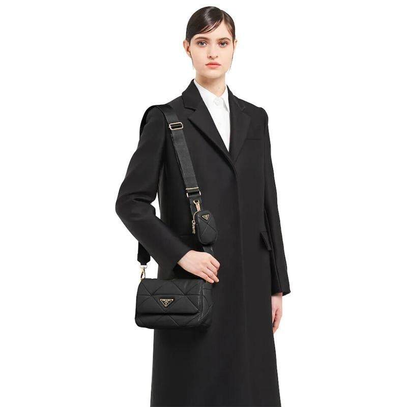 PRADA(プラダ) システムナッパレザーパッチワークバッグ ショルダーバッグ ブラック