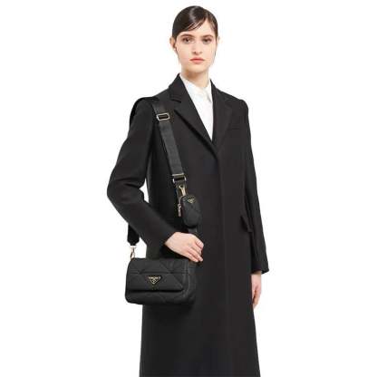 PRADA(プラダ) システムナッパレザーパッチワークバッグ ショルダーバッグ ブラック