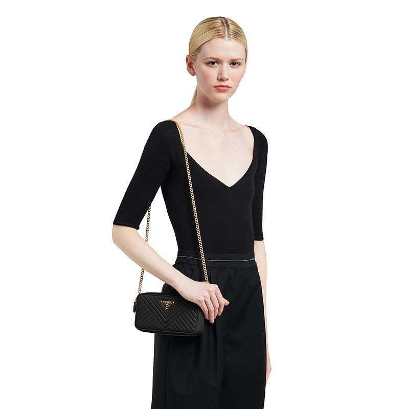 PRADA(プラダ) ナッパレザー ミニショルダーバッグ ブラック