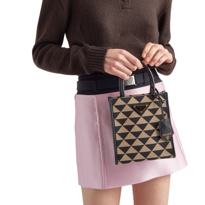 PRADA(プラダ) プラダ シンボル エンブロイダリーファブリック ミニバッグ