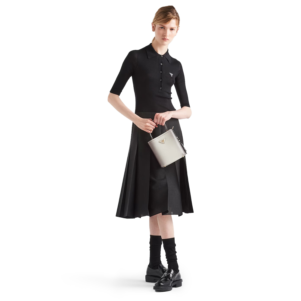 PRADA(プラダ) プラダ パニエ サフィアーノレザー スモールバッグ スフマート ホワイト  ハンドバッグ ショルダーバッグ