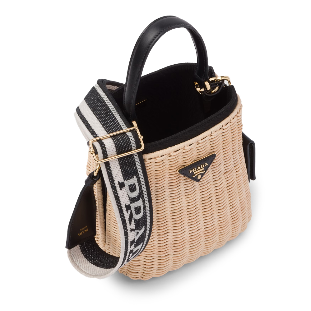 PRADA(プラダ) プラダ パニエ ウィッカーxキャンバス バッグ