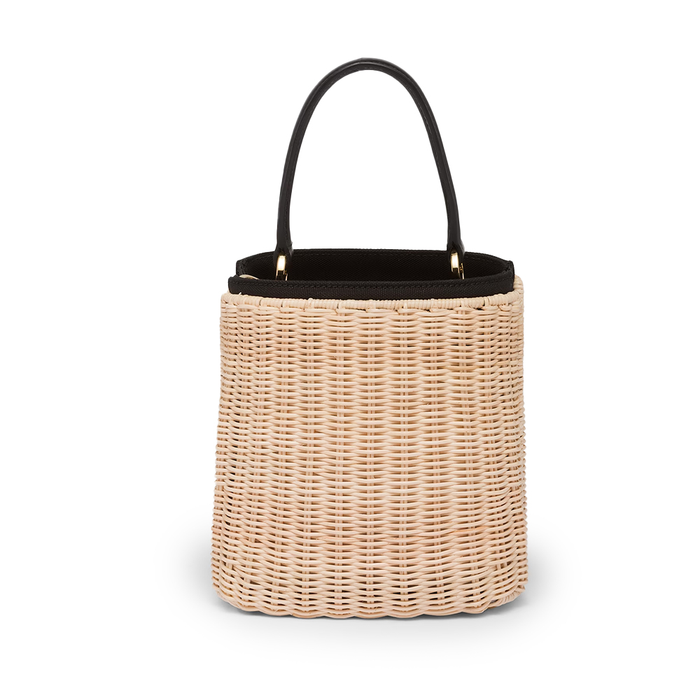 PRADA(プラダ) プラダ パニエ ウィッカーxキャンバス バッグ