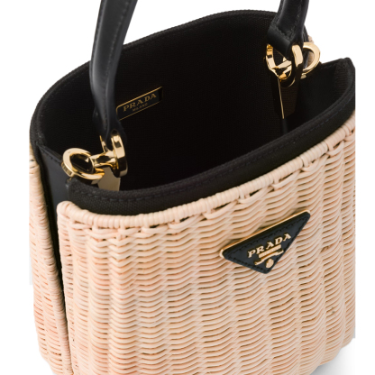 PRADA(プラダ) プラダ パニエ ウィッカーxキャンバス バッグ