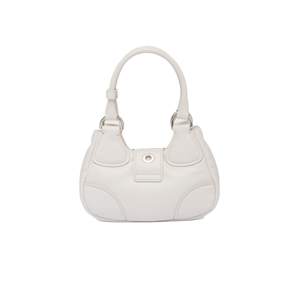 PRADA(プラダ) プラダ ムーン パデッドナッパレザー バッグ ホワイト ハンドバッグ