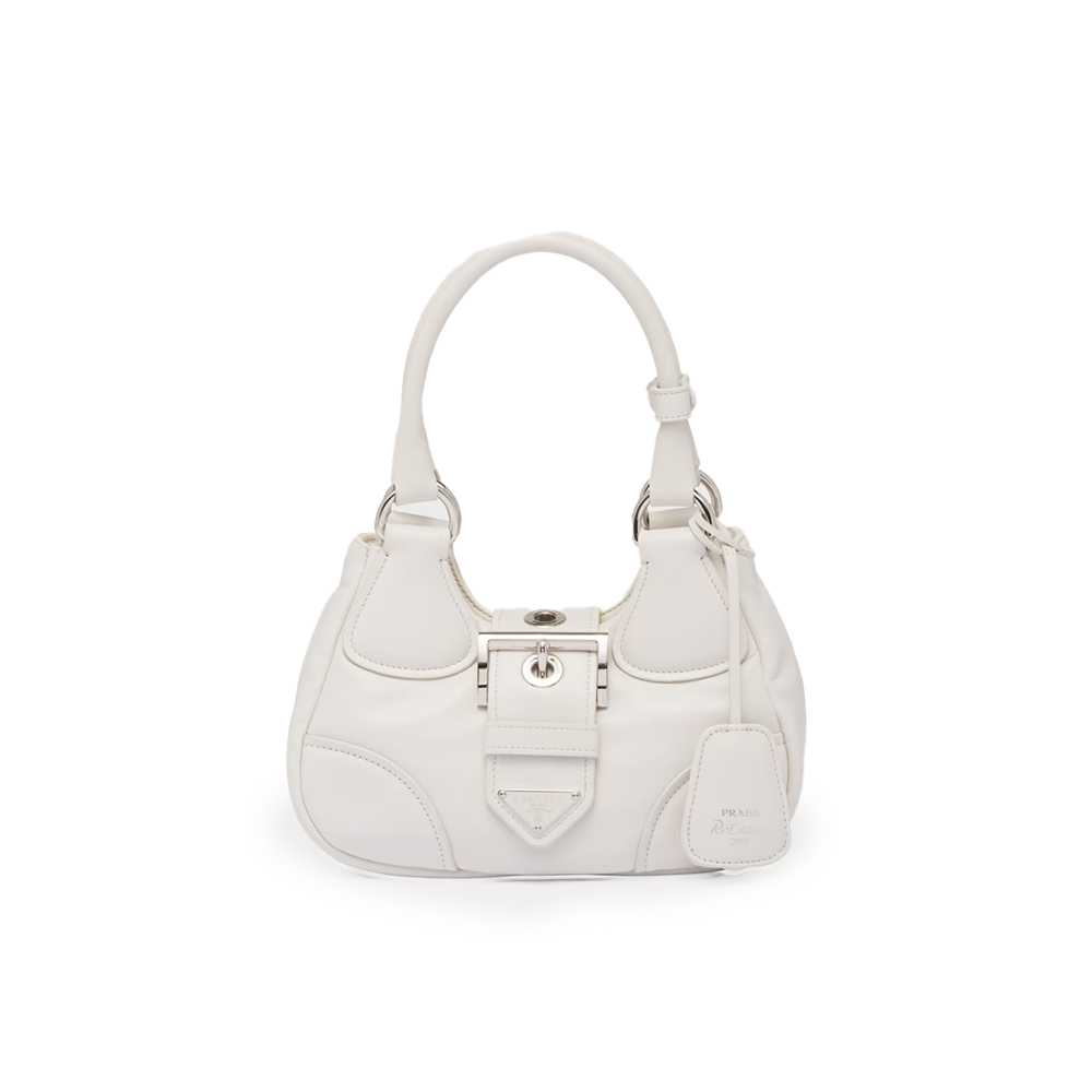PRADA(プラダ) プラダ ムーン パデッドナッパレザー バッグ ホワイト ハンドバッグ