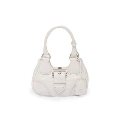 PRADA(プラダ) プラダ ムーン パデッドナッパレザー バッグ ホワイト ハンドバッグ