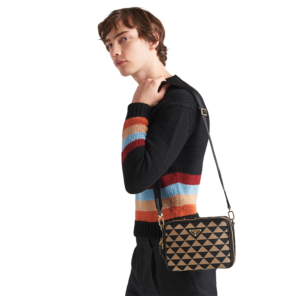 PRADA(プラダ) プラダ ブリック エンブロイダリーファブリック バッグ ショルダーバック