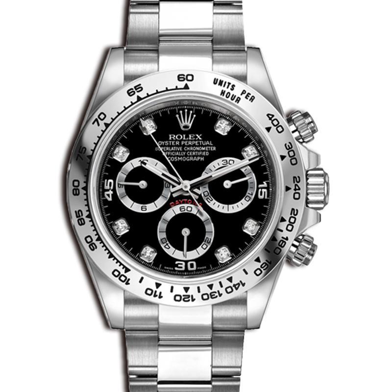 ROLEX コスモグラフデイトナ ブラック/ダイヤモンド/ホワイトゴールド/オイスター Ø40mm m116509-0055 メンズ