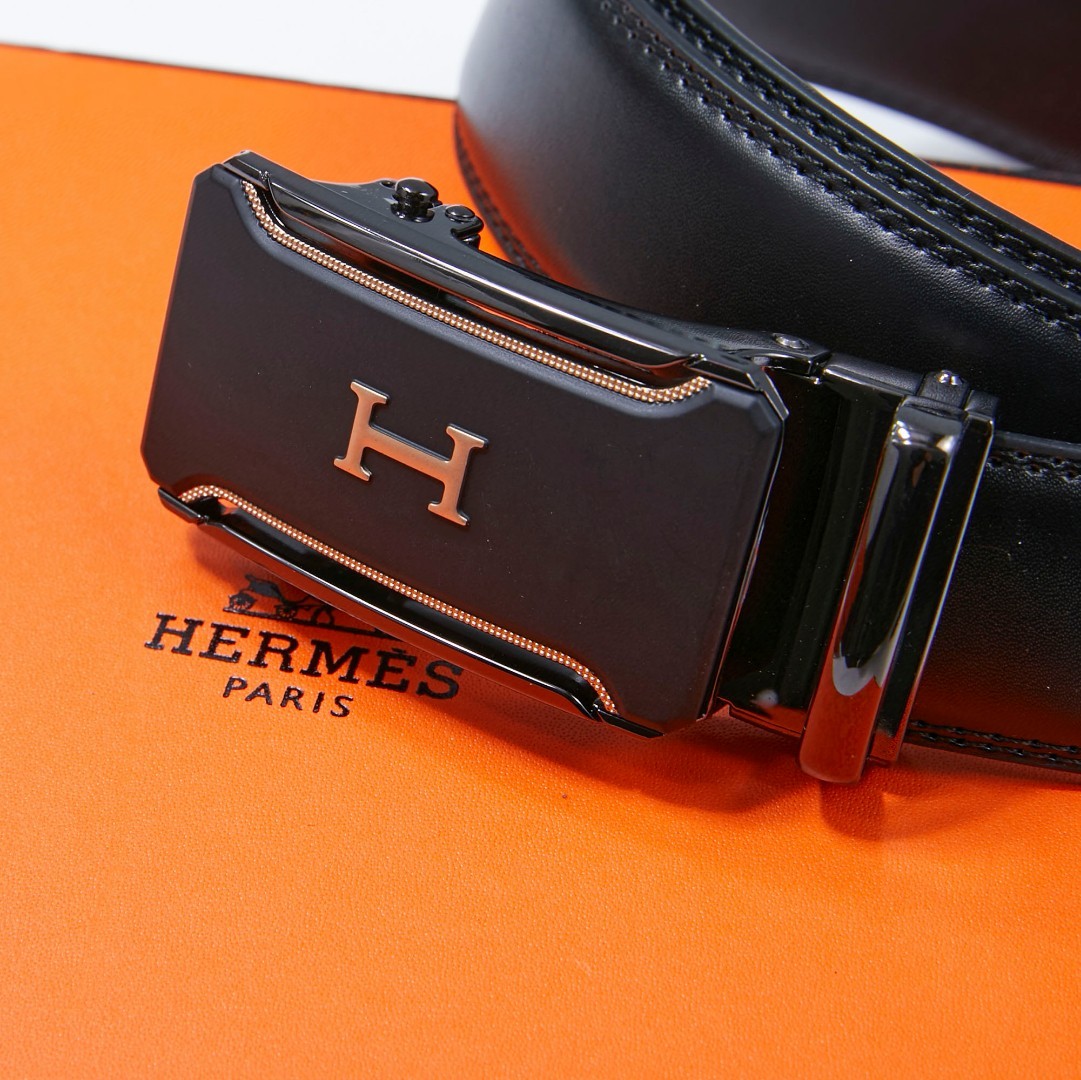 エルメス HERMES ベルト 3.5CM メンズ ブラック