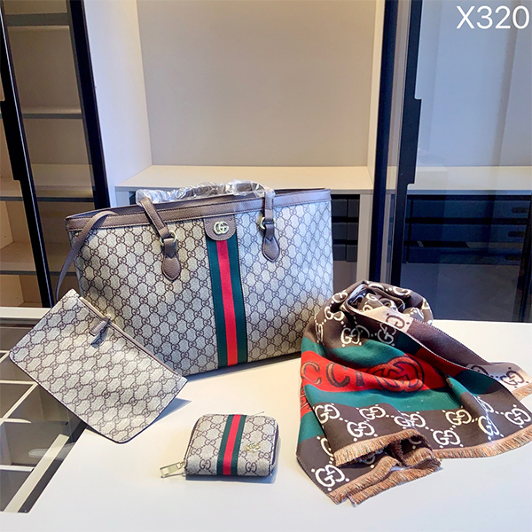 グッチ トートバッグ+財布+スカーフ お得セット 4点 レディース