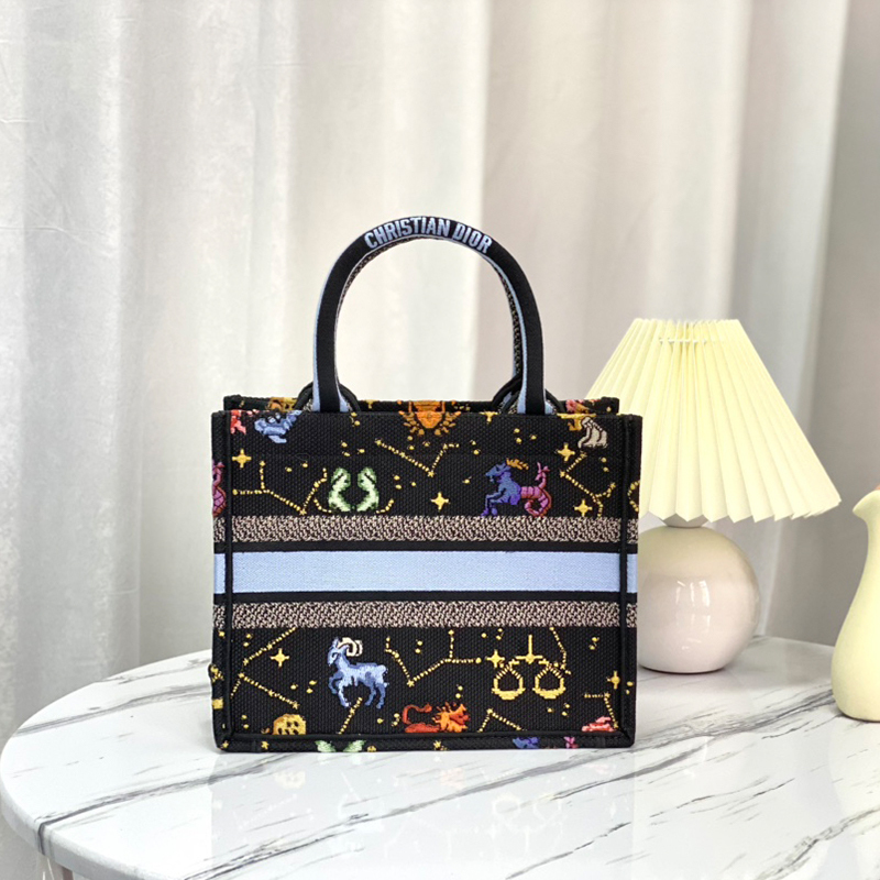 ディオール DIOR ミディアム トートバッグ 星座刺繍 レディース