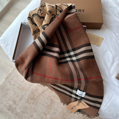 バーバリーBurberry 両面カシミヤマフラー レディース