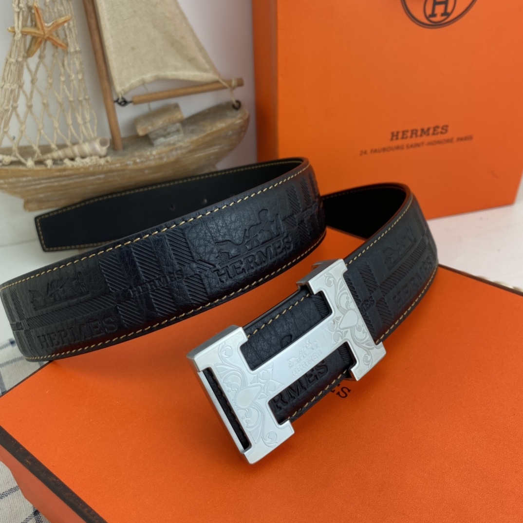 エルメス ベルト 牛革 38mm 穴あけ器を贈り 2色 メンズ