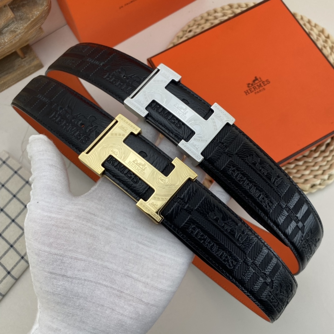 エルメス ベルト 牛革 38mm 穴あけ器を贈り 2色 メンズ