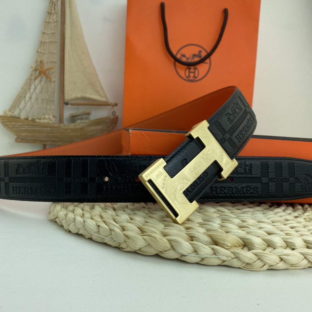 エルメス ベルト 牛革 38mm 穴あけ器を贈り 2色 メンズ