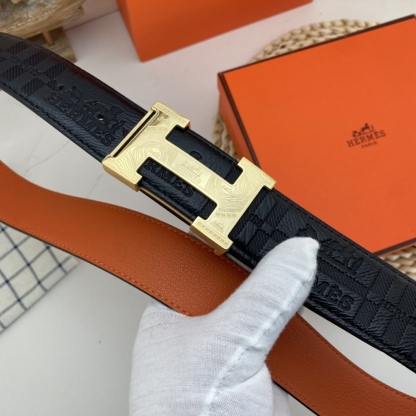 エルメス ベルト 牛革 38mm 穴あけ器を贈り 2色 メンズ