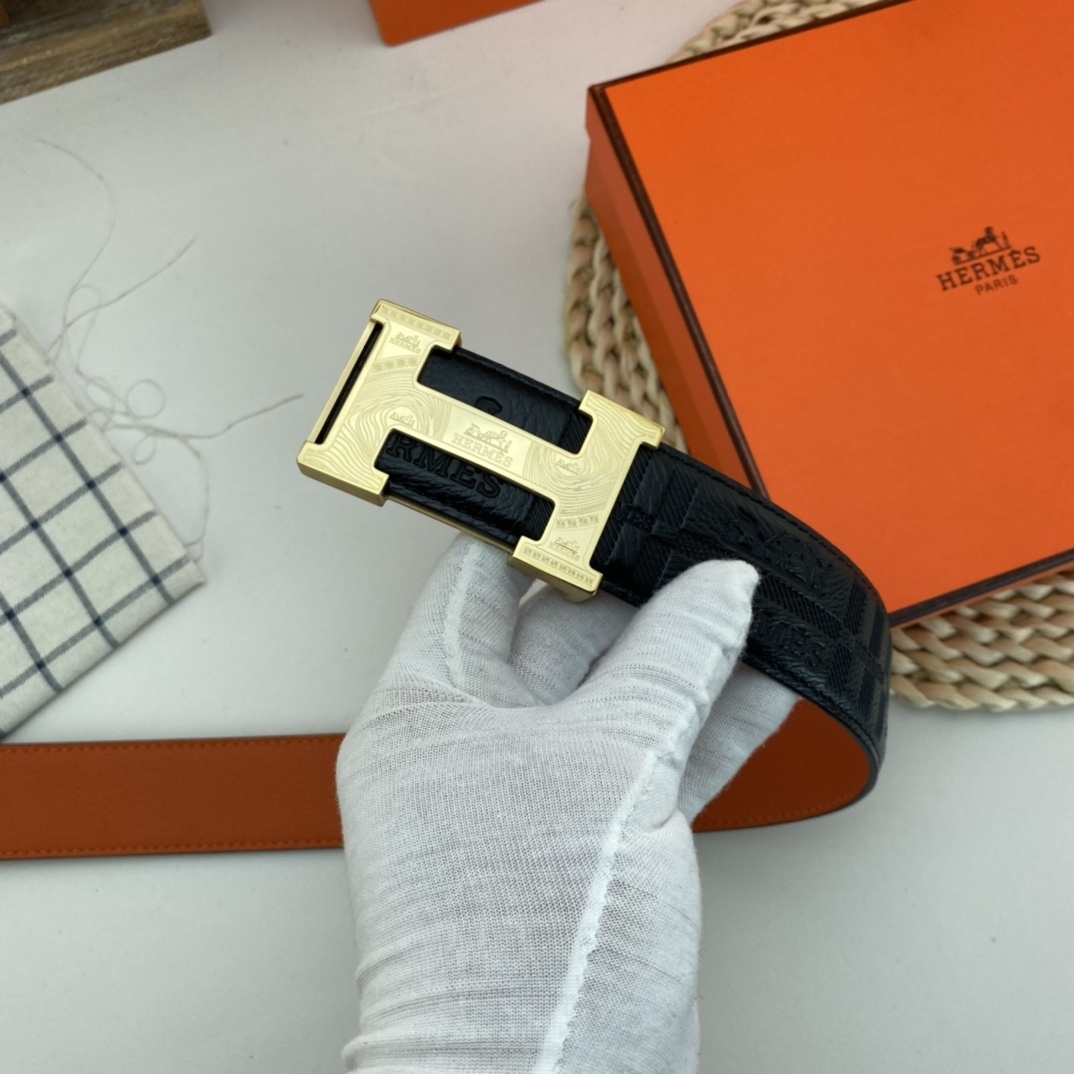 エルメス ベルト 牛革 38mm 穴あけ器を贈り 2色 メンズ