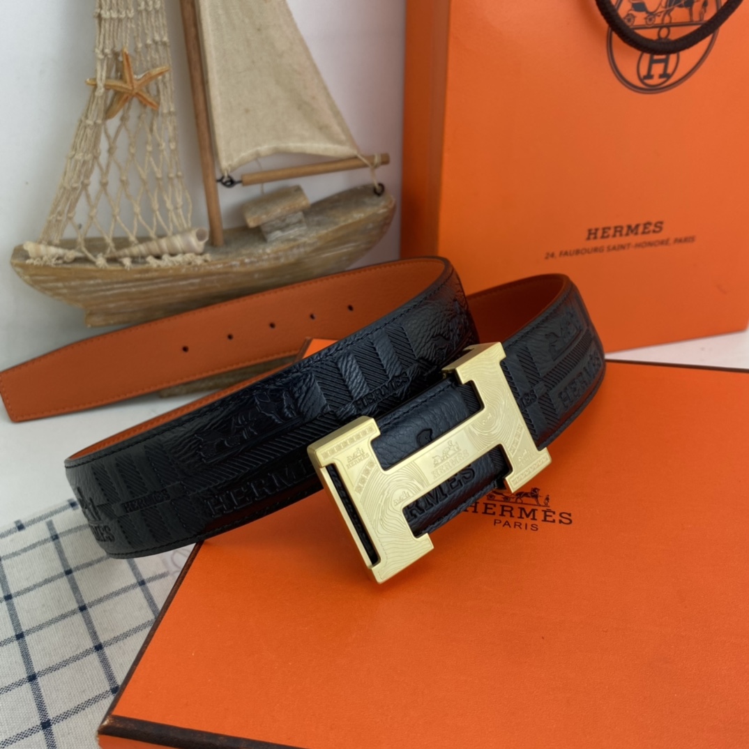 エルメス ベルト 牛革 38mm 穴あけ器を贈り 2色 メンズ