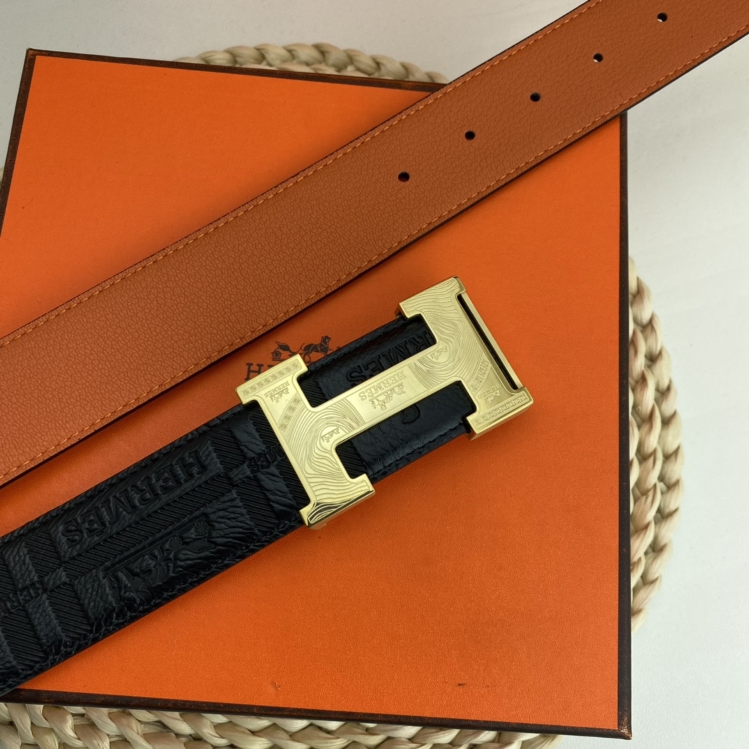 エルメス ベルト 牛革 38mm 穴あけ器を贈り 2色 メンズ