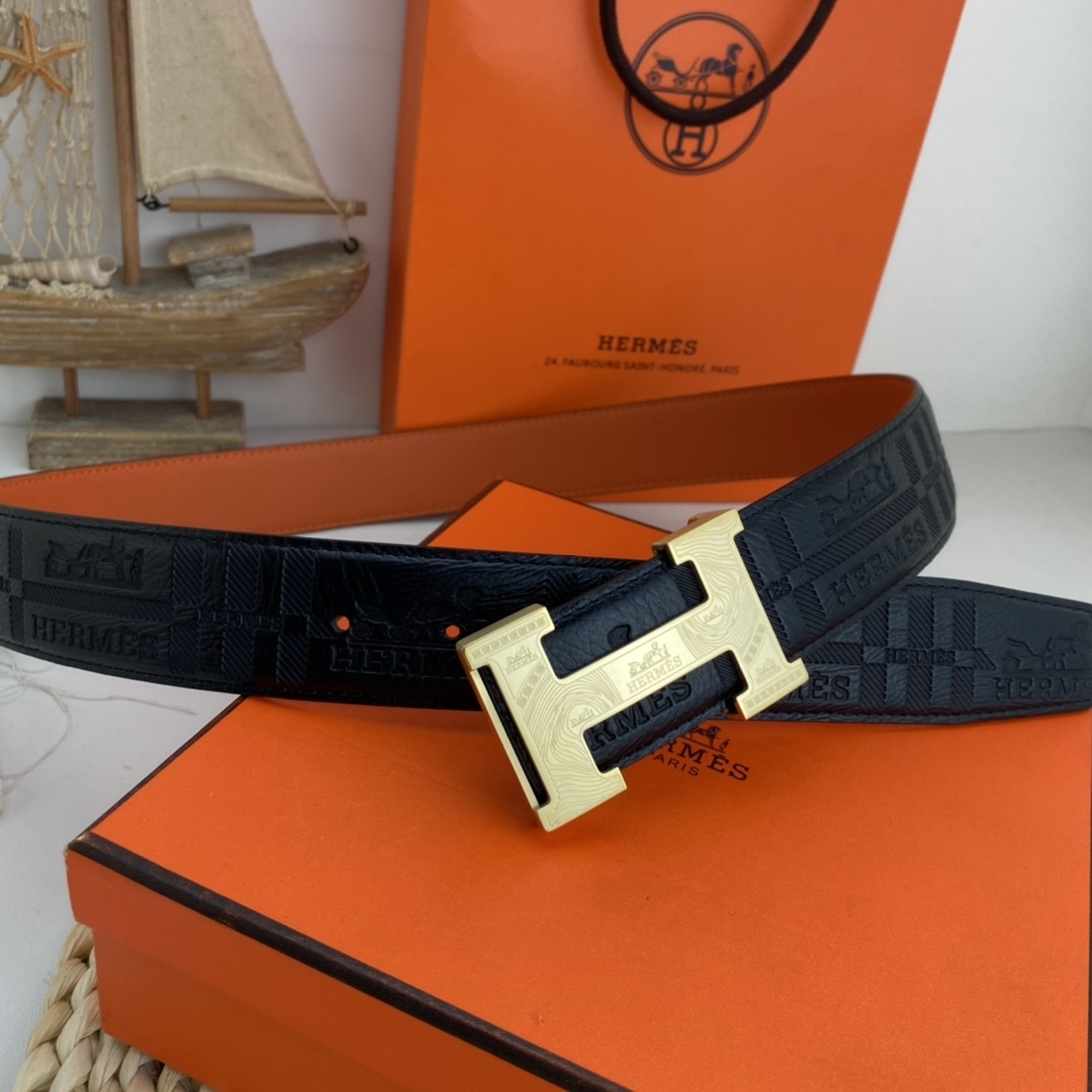 エルメス ベルト 牛革 38mm 穴あけ器を贈り 2色 メンズ