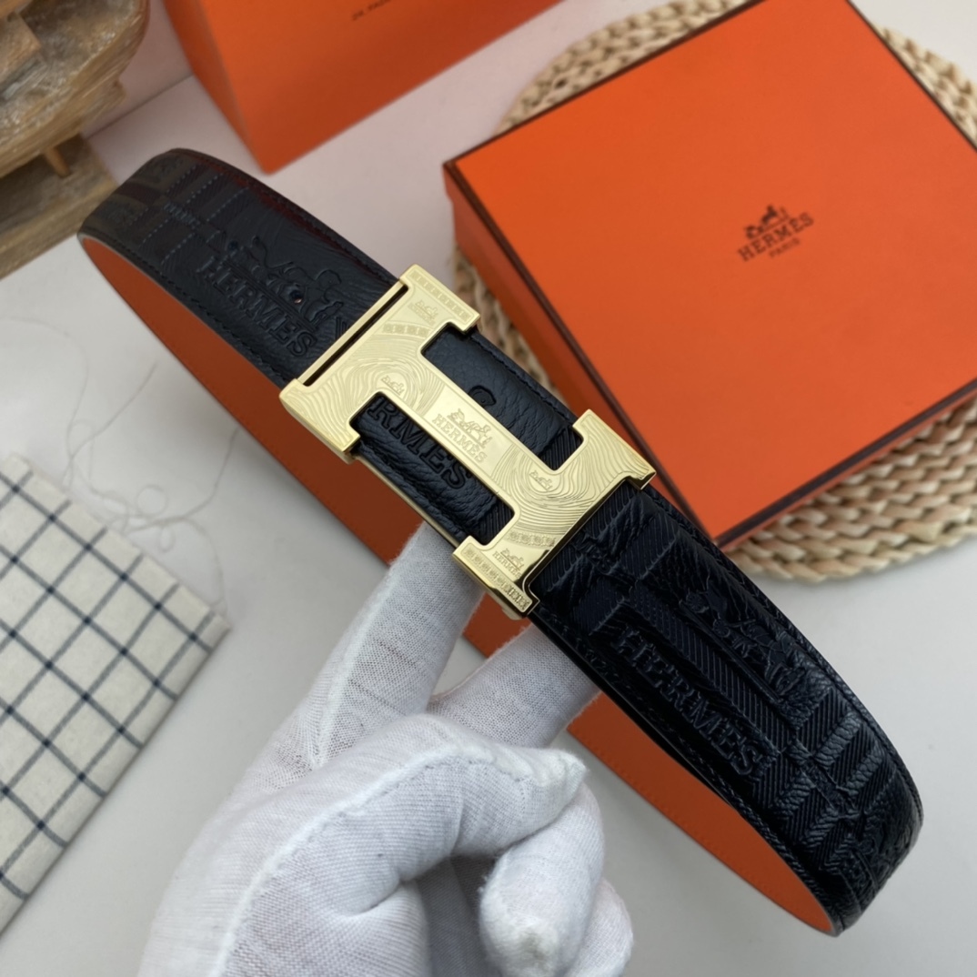 エルメス ベルト 牛革 38mm 穴あけ器を贈り 2色 メンズ