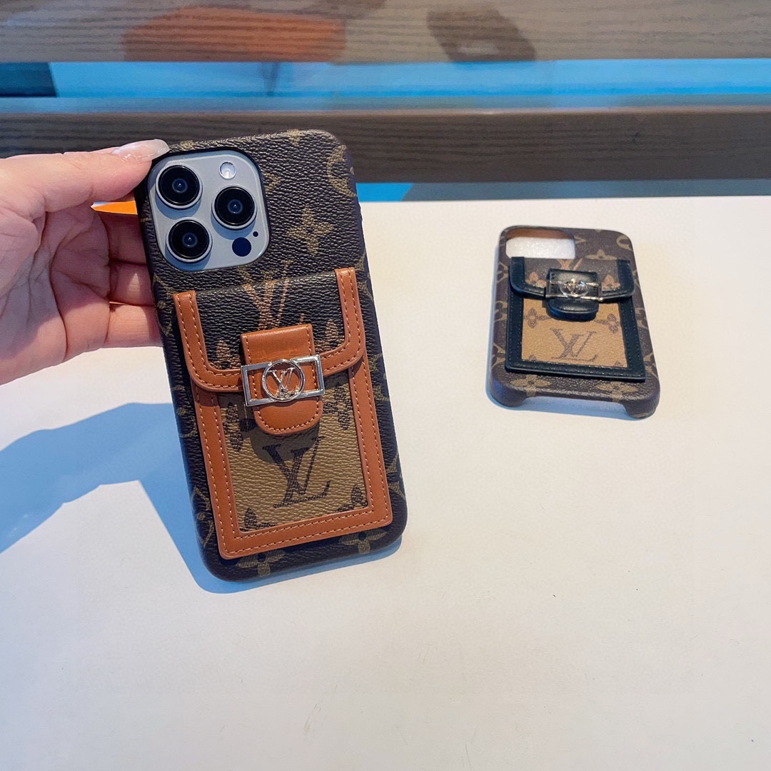 ルイヴィトン 携帯ケース カードスロット付き 2色 レディース＆メンズ