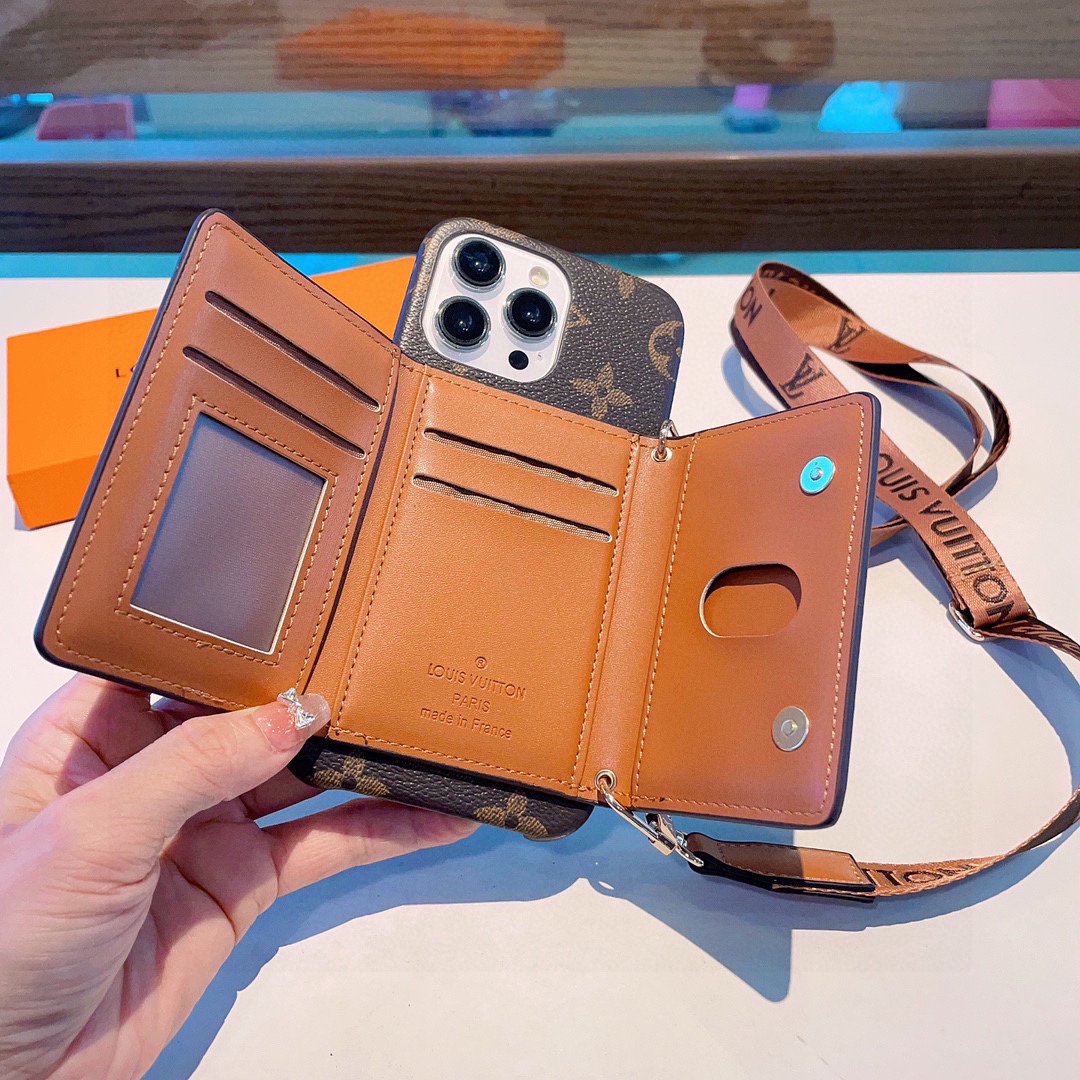 ルイヴィトン 携帯ケース カードスロット付き 2色 レディース＆メンズ