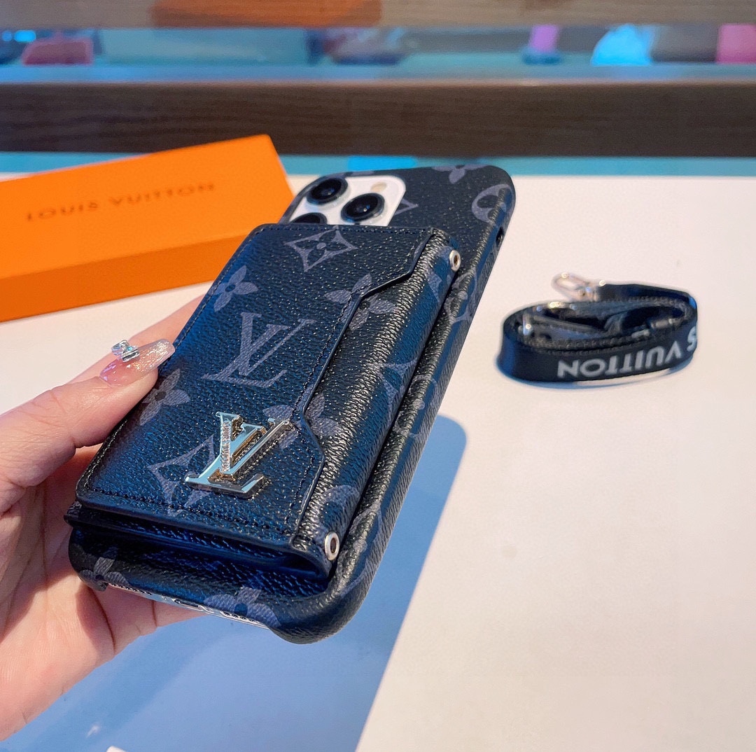 ルイヴィトン 携帯ケース カードスロット付き 2色 レディース＆メンズ