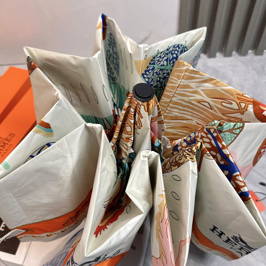 エルメス（HERMES）晴雨兼用 傘 日傘 自動折り たたみ傘 レディース メンズ