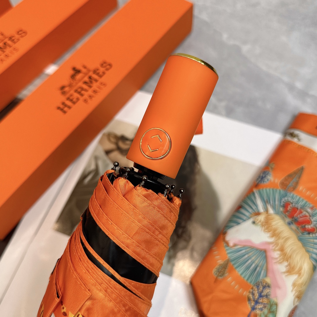 エルメス（HERMES）晴雨兼用 傘 日傘 自動折り たたみ傘 レディース メンズ