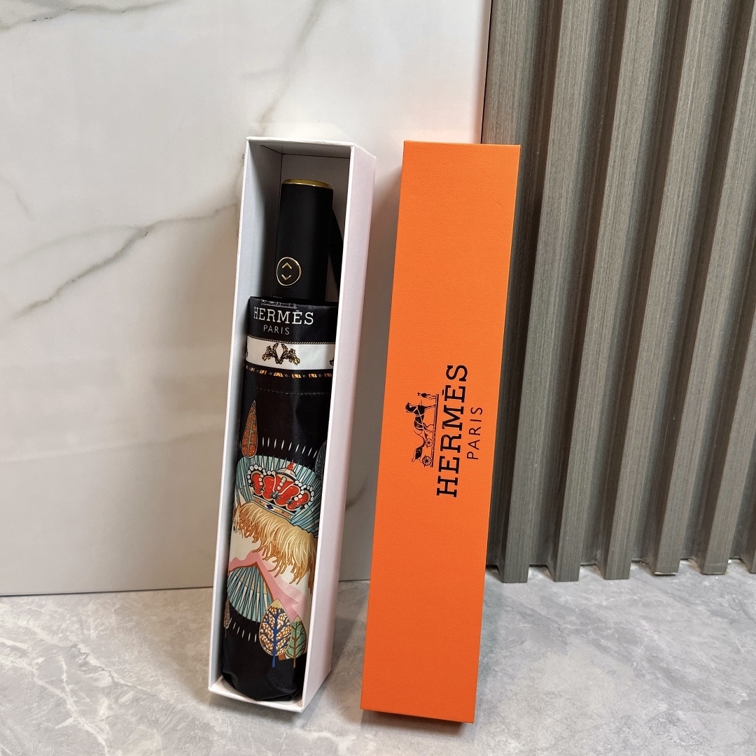 エルメス（HERMES）晴雨兼用 傘 日傘 自動折り たたみ傘 レディース メンズ