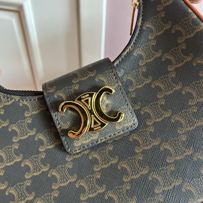 【CELINE】ミディアム AVA トリオンフ キャンバス ソフトバッグ ショルダーバッグ レディース