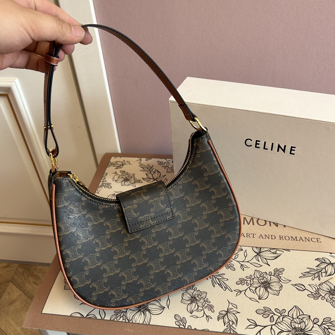 【CELINE】ミディアム AVA トリオンフ キャンバス ソフトバッグ ショルダーバッグ レディース