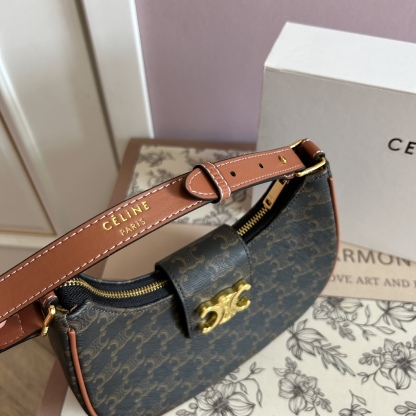 【CELINE】ミディアム AVA トリオンフ キャンバス ソフトバッグ ショルダーバッグ レディース