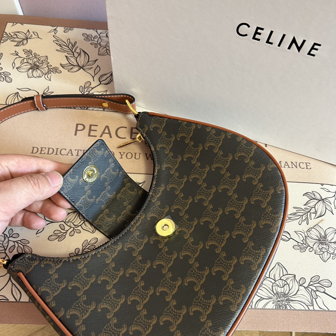 【CELINE】ミディアム AVA トリオンフ キャンバス ソフトバッグ ショルダーバッグ レディース