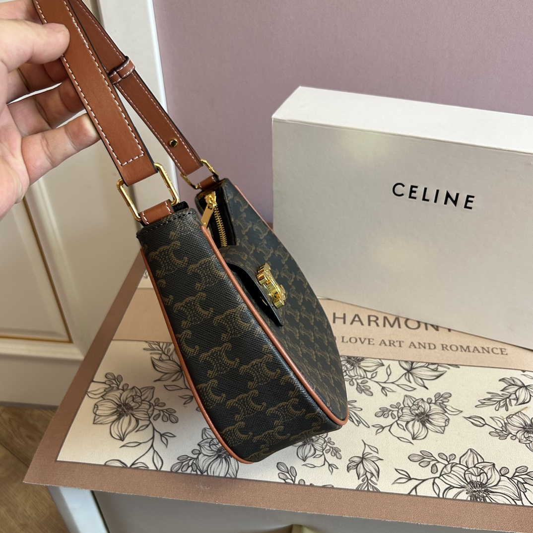 【CELINE】ミディアム AVA トリオンフ キャンバス ソフトバッグ ショルダーバッグ レディース